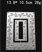 Mvchifay Cutting Dies for Card Making Metal Die-Cuts Scrapbooking Tool Hollow Frame DIY Craft Punch Template Embossing for Paper Album Decor (Love-line Frame-13.8x10.5cm)