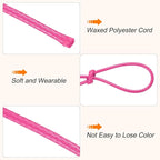 MECCANIXITY Waxed Cord 1.5mm Waxed Thread 87 Yard Wax String Leather Cord for Bracelet Making, Necklaces, Beading, Jewelry Making and DIY Crafts(Dark Pink)