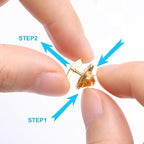 50 Pairs Premium Butterfly Clutch Pin Backs with 8mm Length 10mm Width Blank Pins for DIY Enamel Pins, Jewelry Craft Gifts, or Tie Tack Keeper Replacements (Gold)