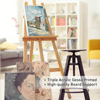 GOTIDEAL Stretched Canvas, 9x12 Inch Set of 8, Primed White - 100% Cotton Artist Canvas Boards for Painting, Acrylic Pouring, Oil Paint Dry & Wet Art Media