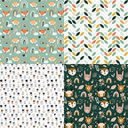 Woodland Animal Print Scrapbook Paper Pad, 6x6 inches, 24 Sheets, Earth Tones, Square, Single-Sided, Perfect for Scrapbooking