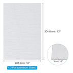 PATIKIL 6061 T651 Aluminum Sheet Metal 12 x 8 x 1/8(0.125") Inch 3Pcs Flat Plain Aluminum Plate Covered Stock with Protective Film, Heat Rectangle 3MM for Lndustry Crafting