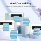 Direct Thermal Label 2x1 Inch- Barcode Labels- Holographic Thermal Sticker Labels for Address, Shipping, Compatible with Rollo Label Printer & MUNBYN& Zebra (300 Labels/Blue)