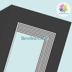 MBC Mat Board Center, 10 Pack 5x7 for 3.5x5 Black Picture Mats Frame Mattes, Bevel Cut, Acid Free, 4-ply Thickness