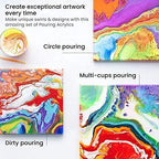 ARTEZA Acrylic Pouring Paint Set, 8 Rainbow Colors, 4 oz Bottles, High-Flow Paint, No Mixing Needed, Art Supplies for Canvas, Glass, Paper, Wood, Tile, and Stones