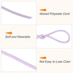 MECCANIXITY Waxed Cord 3mm Waxed Polyester Cord 44 Yard Wax String for Bracelet Making, Necklaces, Beading, Jewelry Making and DIY Crafts(Light Purple)