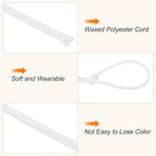 MECCANIXITY Waxed Cord 1.5mm Waxed Thread 87 Yard Wax String Leather Cord for Bracelet Making, Necklaces, Beading, Jewelry Making and DIY Crafts(White)