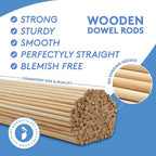 Dowel Rods Wood Sticks Wooden Dowel Rods 1/2 x 60 Inch Unfinished Hardwood Sticks for Crafts and DIYers 10 Pieces by Woodpeckers
