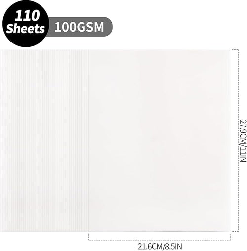 110 Sheets Transparent Vellum Paper - 8.5 x 11in 100GSM Translucent Matte Art Paper for DIY Printing Drawing Wedding Invitations Greeting Cards Decor Gift Wrapping PAP02TP110