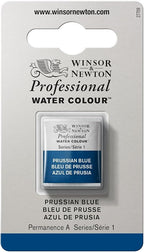 Winsor & Newton Professional Water Colour Paint, Half Pan, Prussian Blue