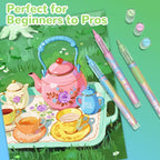 Guangna 12 Macaron Acrylic Paint Markers Set, Brush Tip Acrylic Paint Pens for Rock Painting, Wood, Glass, Paper, Coloring Book, Ceramic, Canvas, Water-Based Ink