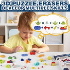 Erasers Set for Kids, Space Astronaut Pencil Eraser Bulk for Kids, Take Apart Puzzle Erasers for Classroom Prizes, Game Reward, Egg Fillers, Back to School Gift for Boys and Girls Desk Pets