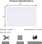 HexaHive Aida Cloth 14 Count Cross Stitch Fabric - 59 by 39 Inch Large Size Water Soluble Cross Stitch Canvas for Home DIY Embroidery Decoration Supplies (14CT, White)