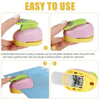 6 Pcs Colorful Craft Hole Punch with 10 Glitter Cardstock Papers, Decorative Scrapbook Paper Puncher Set, Different Shape Paper Hole Puncher Set for Office Supplies (6 Pcs- Different Shapes)