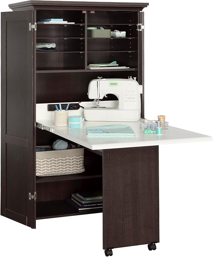 Sauder Miscellaneous Storage Craft & Sewing Armoire, Dakota Oak Finish