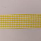 Yellow and White Gingham Ribbon Christmas Ribbon 25 Yards Each Roll 100% Polyester (1", Yellow)