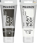 MEEDEN Acrylic Paint Raw Umber: 100ml/3.38oz Heavy Body Acrylic Paint Tube Bundled with Additional Titanium White Color for Art Craft Painting