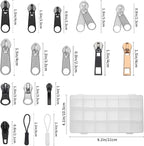 JEXZON Zipper Repair Kit (380 Pieces), #3#5#8 Zipper Slider Replacement for Clothing, Jackets, Boots, Purses, Backpacks