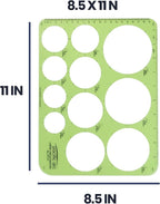 Pacific Arc Template: Large Circle Master, 11 Circles, 1.5" to 3.5" 8.5" x 11"