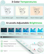 Rechargeable A4 Light Board with Weeding Tools Set and Accessories for Vinyl,Bawaslom Ultra-Thin & Bright Light Pad for Vinyl Weeding with 3 Colors & 6-Level Brightness for Diamond Art,Tracing