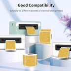 Square Thermal Labels Stickers 2" x 2", Holographic Thermal Stickers Labels, Waterproof Glitter Direct Thermal Printer Label for Small Business- Holographic Gold