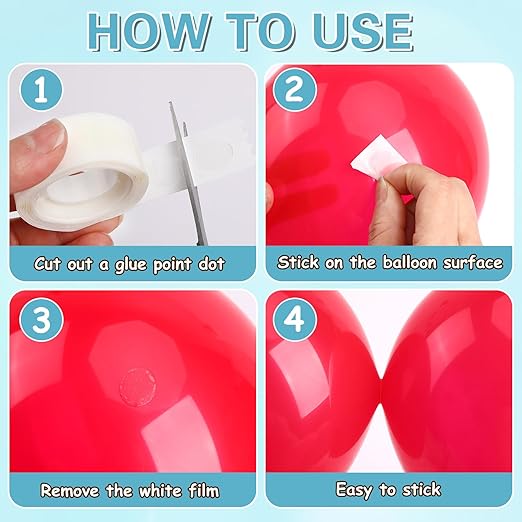 UPINS Glue Points Dots, 800Pcs Balloon Glue Adhesive Dots Double Sided Removable Glue Tape Dots for Balloons Crafts Decoration, 6 mm