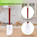 Dandat 9 Pcs Silicone Rubber Spatula, Commercial Spatula 500 Fahrenheit Heat Resistant, Non Stick Heavy Duty Scraper for Kitchen Cook Mix Fry Spread Bake, Dishwasher Safe(Deep Red and White,10 Inch)