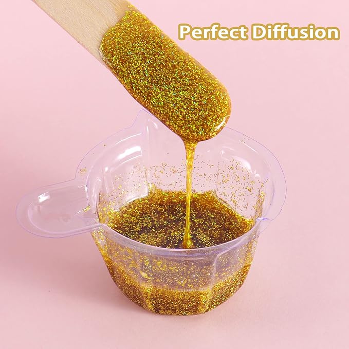 Renfio Holographic Ultra Fine Glitter Powder Metallic Resin Glitter 2.11 Oz (60g) PET Flakes Crafts Sequins 1/128" 0.008" 0.2mm Epoxy Chips Flakes for Tumblers Slime - Laser Light Copper