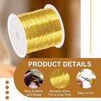 PATIKIL 28 Guage/ 0.3 mm 328 Feet Jewelry Craft Wire, Copper Beading Wire with Plier for Beading Jewelry Making Supplies Earrings Bracelets Accessories Sculptures Gardening, Gold
