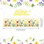 12 Pcs Flowers Washi Tapes Set Flowers Blooms Garden Vintage Flowers Masking Tape Floral Themed Decorative Tape Flowers Printed Decorative for DIY, Planner, Scrapbooking, and Party Decor