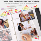 Zesthouse Photo Album Self Adhesive with Picture Display Window, 3-Ring Scrapbook Albums 60 Pages Holds 8x10 5x7 4x6 Photos, DIY Photo Book Ideal Gift for Family Wedding Baby
