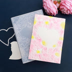 BAOFALI3D Embossing Folder and Metal Die Set for Card Making,Heart Leaves Background Plastic Textures Fades Embossing for Paper Crafting Handmade Crafts Wedding Valentine's Day Scrapbook Card Decorat