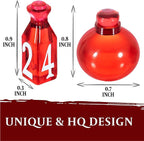 15 DND Healing Potion Tokens and Each Potion Level Has a Color Matching D4 Dice Set to Easily Track & Roll for Your D&D Potions - Dungeons and Dragons Role Playing Gift RPG Accessories Markers