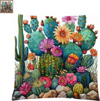 Fanxvivy Stamped Cross Stitch Kits for Adults Beginners Pillow Needlepoint Kit with Embroidery Pattern Needlework Kit Prestamped Stitches Kit 11CT Cross Stitching-Succulents 18x18 inch