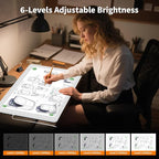 Elice Magnetic A3 Light Board with Bag for Diamond Painting, Tracing LED Light Box with Side Buttons, Super Bright Diamond Art Light Pad, Light Table for Drawing, Sketching, Weeding Vinyl - White