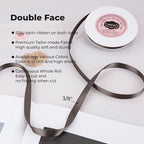 VATIN Double Face Dark Olive Satin Ribbon 3/8" Continuous 50 Yards,Dark Olive Polyester Fabric Ribbon use for Bows Bouquet, Gift Wrapping, Floral Arrangement Wedding Decoration