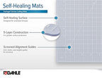 Dahle Vantage 10681 See-Through Premium Self-Healing Cutting Mat, 12"x18", 1/2" Grid, 5 Layers for Max Healing, Perfect for Crafts & Sewing, Clear