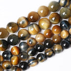 180Pcs 4mm AAAAA Tiger Eye Beads for Jewelry Making - Natural Stone Semi Precious Round Smooth Gemstones - Loose Spacer Beads - 32" 2 Strands