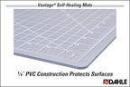 Dahle Vantage 10684 See-Through Premium Self-Healing Cutting Mat, 36"x48", 1/2" Grid, 5 Layers for Max Healing, Perfect for Crafts & Sewing, Clear