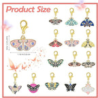 BEEFLYING 16Pcs Butterfly Stitch Marker Charms for Crocheting and Knitting, Removable Alloy Enemal Crochet Knit Stitch Marker Pendant with Lobster Clasp for Sewing Quilting Handmade Jewelry