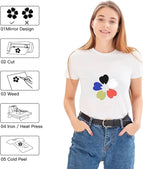 HTVRONT Heat Tranfer Vinyl Roll - 12” x 80ft Black HTV Vinyl for T Shirts, Black Iron on Vinyl Compatible with Cricut Cutting Machine - Easy to Use for Personalized Gifts