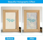 PATIKIL 11.7x8.3" Holographic Sticker Paper, 10Sheets A4 Polypropylene Self-adhesive Transparent Waterproof Laminate Overlay Film for Photo Cards Scrapbook Decorations, Snowflake