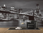 Brooklyn Bridge and New York City Wall Murals Large Photo Wallpaper Murals for Wall Living Room Bedroom Dining Room(Not Self-Adhesive) 151inchx105inch (385x268cm)