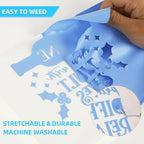 Guangyintong Sky Blue HTV Heat Transfer Vinyl Rolls, 12" X 100ft Iron on Vinyl PVC Adhesive for T-Shirt, Easy to Cut & Weed for DIY Design