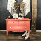 Dixie Belle Paint Company Chalk Finish Furniture Paint - Flamingo (4oz) - Matte Bright Coral Chic Chalk Mineral DIY Furniture Paint