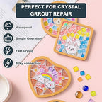 Professional Mosaic Grout for Crafts Black 200g - Quick-Dry Crystal Tile Grout with Contrast Color Technology, DIY Art Supplies for Mosaic Glass Decor, Handmade Gifts & Home Improvement Projects