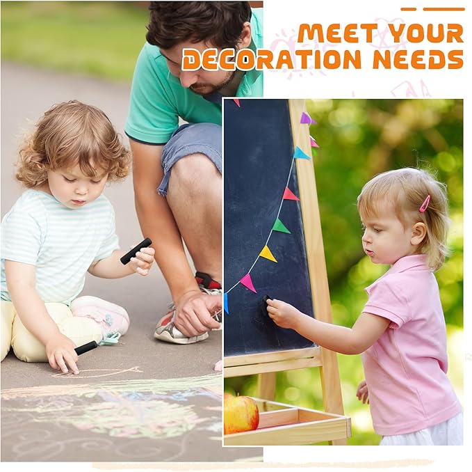 40 Pcs Sidewalk Chalks for Kids Non Toxic Jumbo Chalk for Party Gift Outdoor Art Classroom Play Painting (Black)