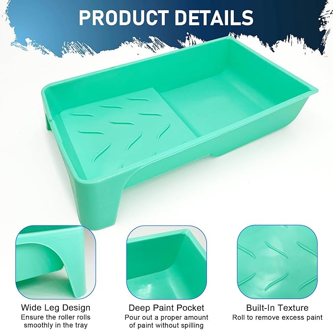 4 Inch Paint Tray, 28 Pack Plastic Paint Roller Tray, Heavy Duty Disposable Paint Pan, Sturdy Home Painting Supplies & Tools for Paint Rollers & Roller Brushes