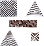 Royal Kraft Geomatric Wooden Printing Stamps (Set of 5) - DIY Henna Fabric Textile Paper Clay Pottery Blocks Htag2221