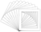 12x12 Mat for 8x8 Photo - Precut White on White Double Mat Picture Matboard for Frames Measuring 12 x 12 Inches - Bevel Cut Matte to Display Art Measuring 8 x 8 Inches - Acid Free ONE MAT